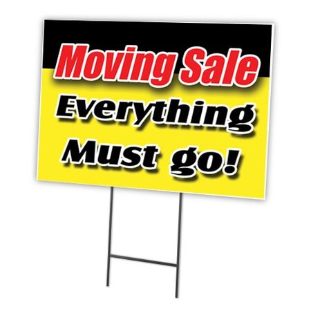 Moving Sale Everything Yard Sign & Stake Outdoor Plastic Coroplast Window